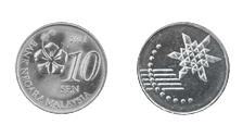 Image of the 10 sen coin obverse and reverse