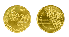 Image of the 20 sen coin obverse and reverse