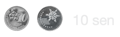 Image of the 10 sen coin obverse and reverse